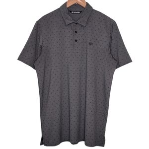Travis Mathew Men's Gray Comfort Fit Athletic Golf Polo Short Sleeve Shirt Sz L